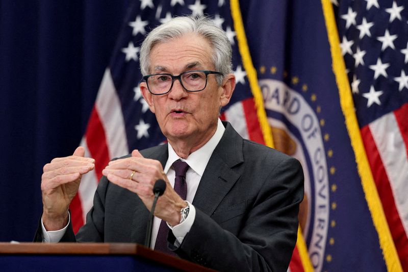 FILE PHOTO: U.S. Federal Reserve Chair Jerome Powell gestures during a press conference following the issuance of the Federal Open Market Committee's statement on interest rate policy in Washington, D.C., U.S., July 30, 2025. REUTERS/Jonathan Ernst/File Photo