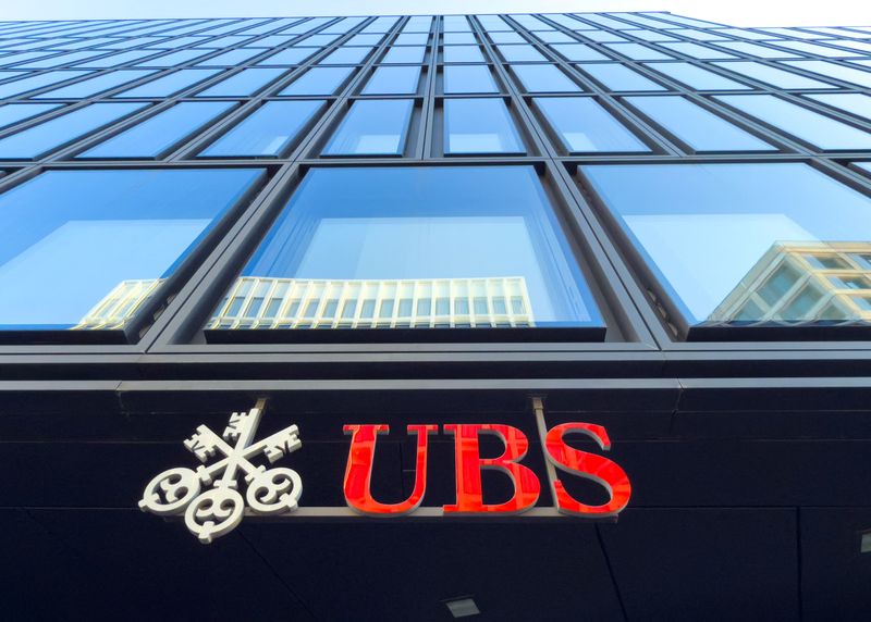 FILE PHOTO: A logo of Swiss bank UBS is seen in Zurich, Switzerland, May 1, 2025. REUTERS/Denis Balibouse/File Photo