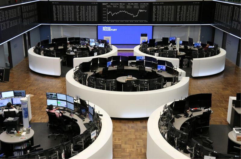 FILE PHOTO: The German share price index DAX graph is pictured at the Frankfurt Stock Exchange, Germany August 4, 2021. REUTERS/Staff/File Photo