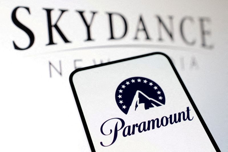 FILE PHOTO: Paramount Global and Skydance logos are seen in this illustration taken December 17, 2024. REUTERS/Dado Ruvic/Illustration/File Photo