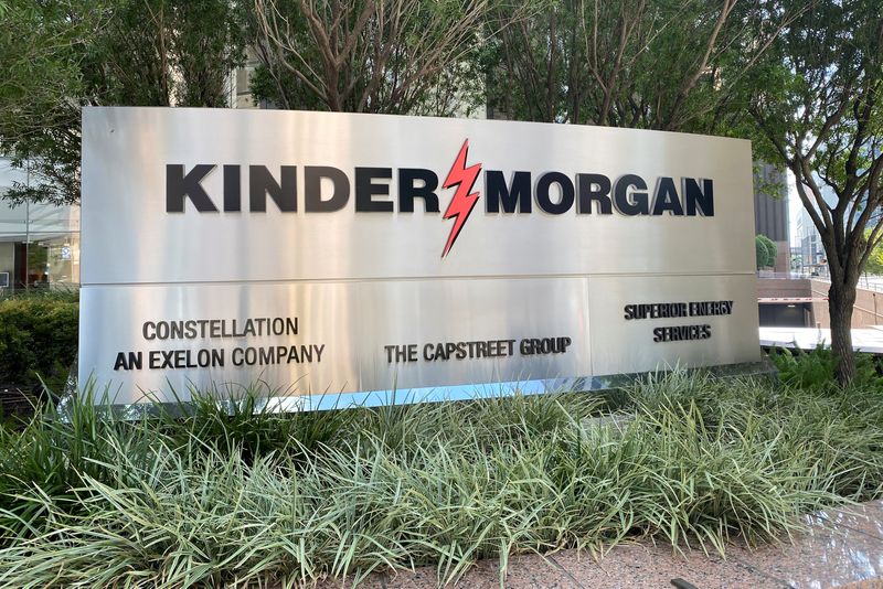The headquarters of U.S. energy exporter and pipeline operator Kinder Morgan Inc. is seen in Houston, Texas, U.S. September 27, 2020. Picture taken September 27, 2020.  REUTERS/Gary McWilliams