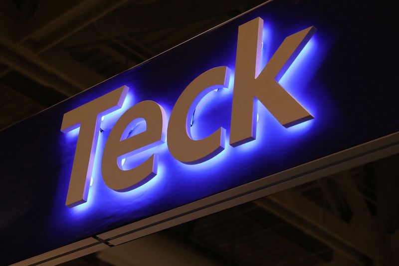 The logo for Canadian mining company Teck Resources Limited is displayed above their booth at the Prospectors and Developers Association of Canada (PDAC) annual conference in Toronto, Ontario, Canada March 7, 2023. REUTERS/Chris Helgren