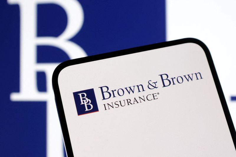 The Brown & Brown logo is seen in this illustration taken on January 31, 2025. REUTERS/Dado Ruvic/Illustration