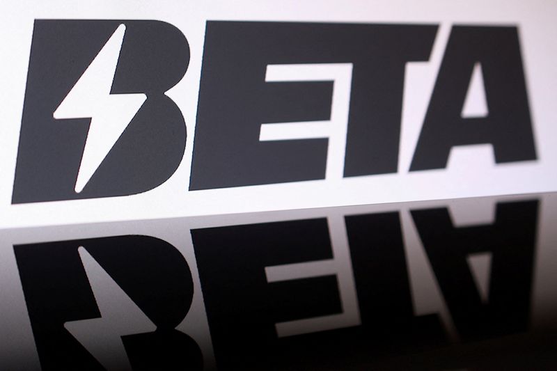 Beta Technologies logo is seen in this illustration taken October 21, 2025. REUTERS/Dado Ruvic/Illustration