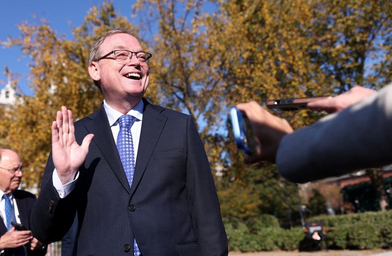 White House economic adviser Kevin Hassett speaks to reporters at the White House in Washington, D.C., U.S., October 24, 2025.  REUTERS/Kevin Lamarque