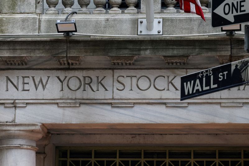 FILE PHOTO: FILE PHOTO: A view shows the New York Stock Exchange (NYSE) Wall Street entrance in New York City, U.S., April 7, 2025. REUTERS/Kylie Cooper/File Photo/File Photo