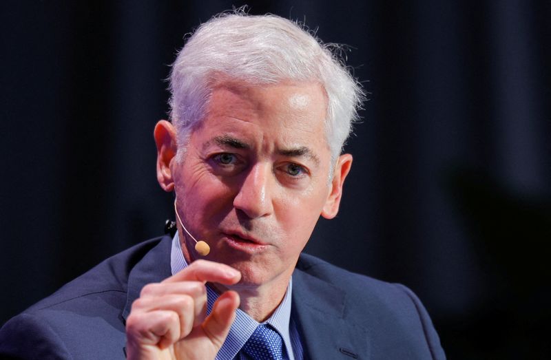 Bill Ackman, founder and CEO of Pershing Square Capital Management, attends the Milken Conference 2025 in Beverly Hills, California, U.S., May 6, 2025. REUTERS/Mike Blake