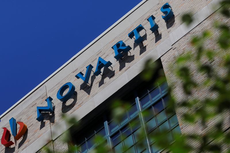 A sign marks the Novartis Institutes for BioMedical Research facility in Cambridge, Massachusetts, U.S., June 16, 2021.   REUTERS/Brian Snyder