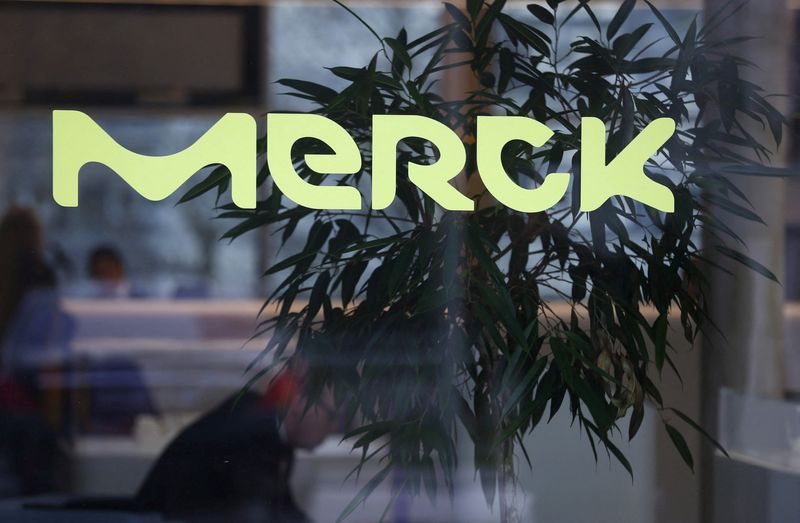 A logo of drugs and chemicals group Merck KGaA is pictured in Darmstadt, Germany January 28, 2016.  REUTERS/Ralph Orlowski