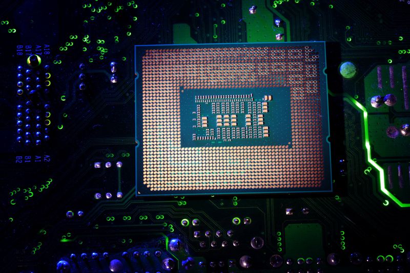 Computer motherboard and chip in this illustration taken August 25, 2025. REUTERS/Dado Ruvic/Illustration