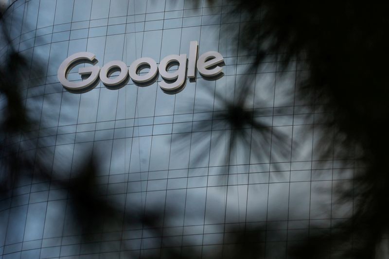 A view shows the Google logo on a building in San Salvador, El Salvador, July 26, 2024. REUTERS/Jose Cabezas