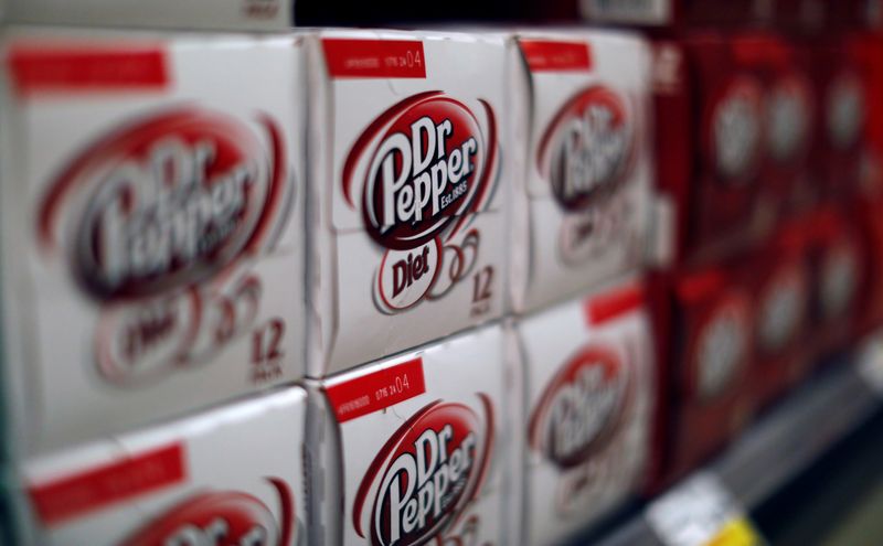 Dr Pepper soda cans for sale are pictured at a grocery store in Pasadena, California, U.S., February 14, 2018. REUTERS/Mario Anzuoni