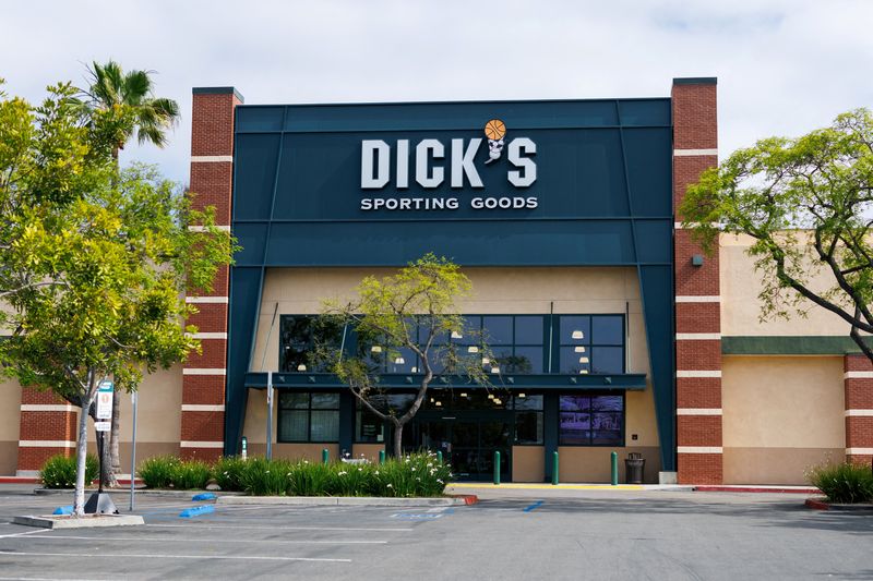 FILE PHOTO: A Dick's Sporting Goods store is shown in  Oceanside, California, U.S., May 15, 2025. REUTERS/Mike Blake/File Photo