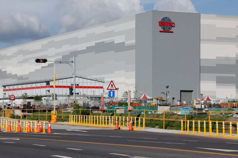 The logo of Taiwan Semiconductor Manufacturing Company (TSMC) is displayed at its fabrication plant in Kaohsiung, Taiwan, June 7, 2025. REUTERS/Ann Wang