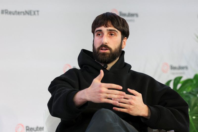 Aidan Gomez, Co-Founder & Chief Executive Officer at Cohere speaks during the Reuters NEXT conference in New York City, U.S., December 4, 2025.  REUTERS/Brendan McDermid