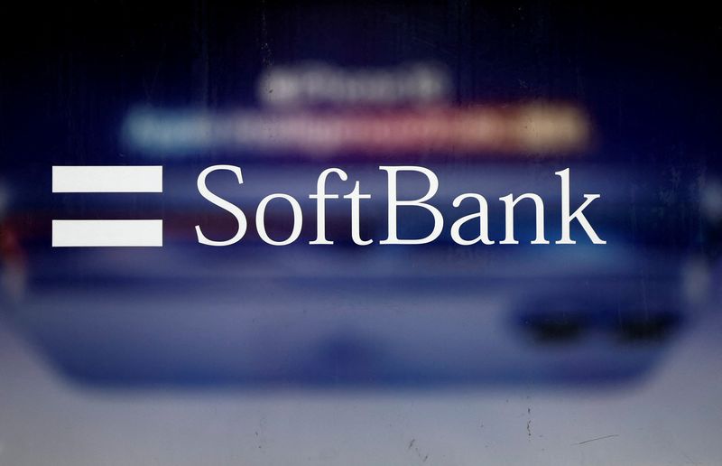 The logo of SoftBank is displayed at a company shop in Tokyo, Japan January 28, 2025.  REUTERS/Issei Kato