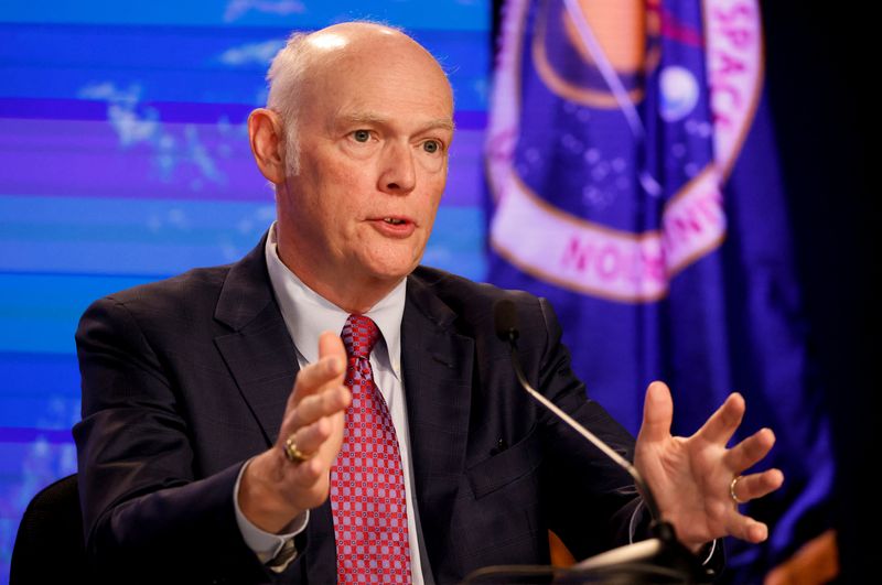 Tory Bruno, CEO of United Launch Alliance, discusses a launch delay for Boeing’s Starliner spacecraft aboard a United Launch Alliance Atlas V rocket, at a press conference in Cape Canaveral, Florida, U.S., June 1, 2024. REUTERS/Joe Skipper