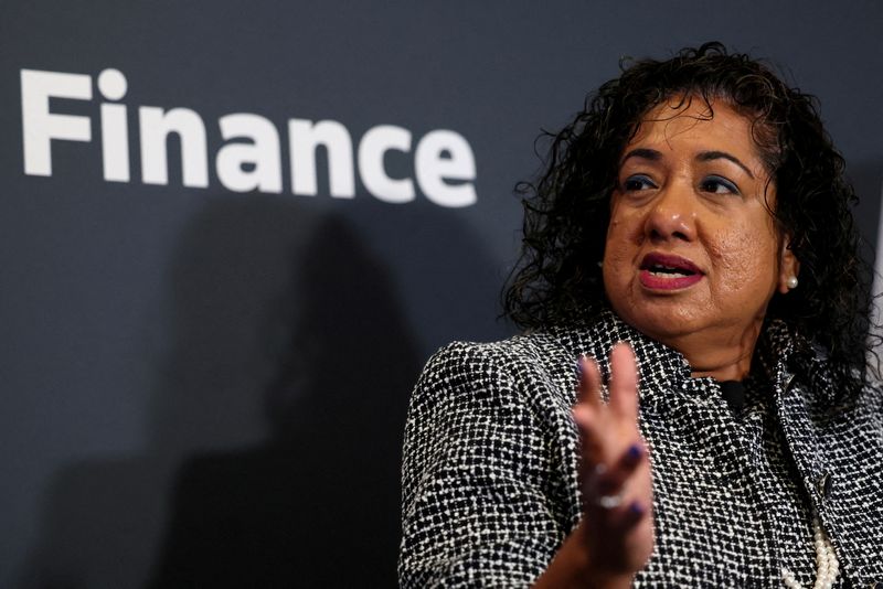 FILE PHOTO: Anu Aiyengar, head of global mergers and acquisitions for JPMorgan, speaks at the ReutersNEXT Newsmaker event in New York City, New York, U.S., November 8, 2023. REUTERS/Brendan McDermid/File Photo
