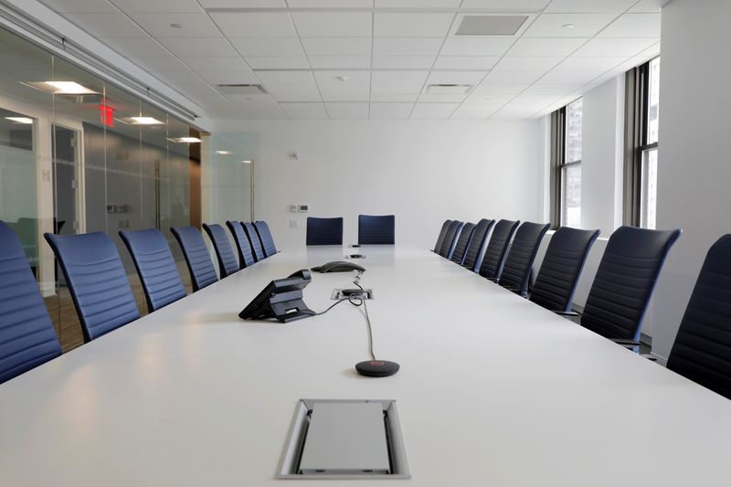A boardroom is seen in an office building in Manhattan, New York City, New York, U.S., May 24, 2021. REUTERS/Andrew Kelly
