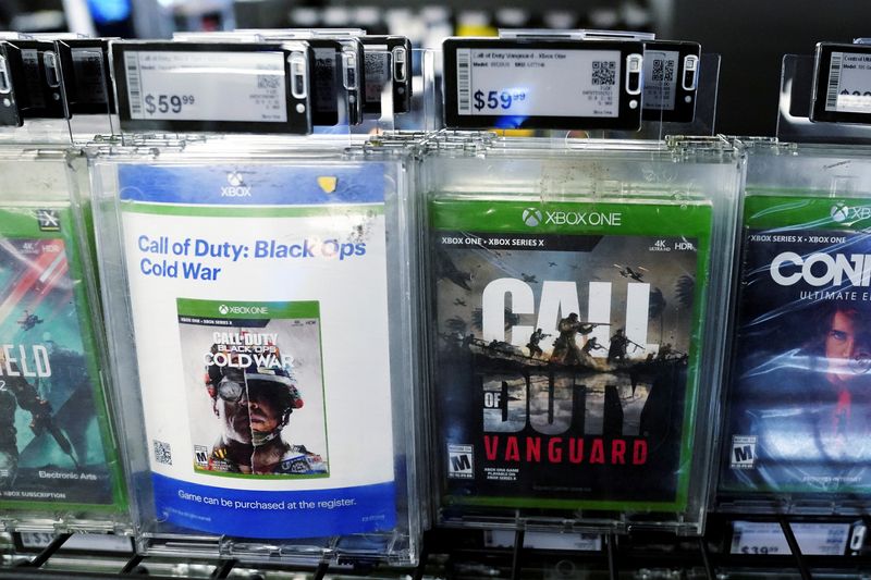 Activision games "Call of Duty" are pictured in a store in the Manhattan borough of New York City, New York, U.S., January 18, 2022.  REUTERS/Carlo Allegri
