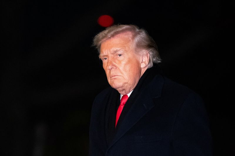 U.S. President Donald Trump walks from Marine One to the White House in Washington, D.C., U.S., January 20, 2026. REUTERS/Elizabeth Frantz