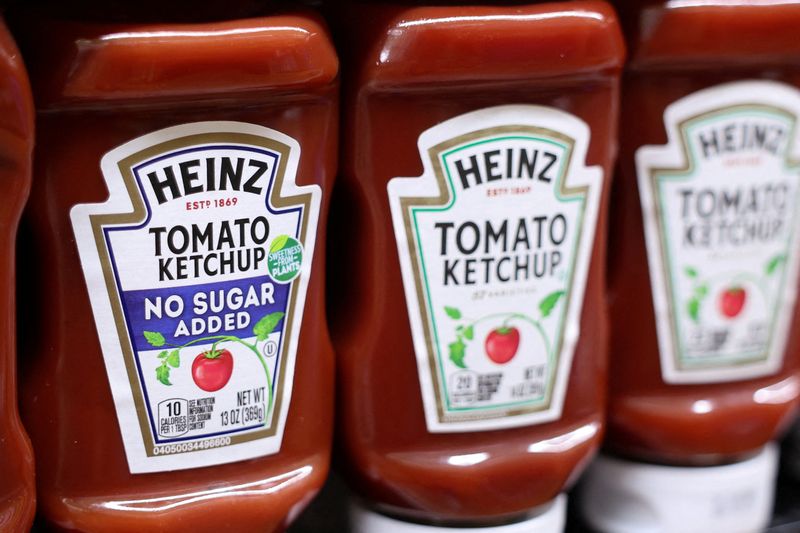FILE PHOTO: Heinz ketchup for sale at a supermarket in Queens, New York City, U.S., September 3, 2025. REUTERS/Kylie Cooper/File Photo