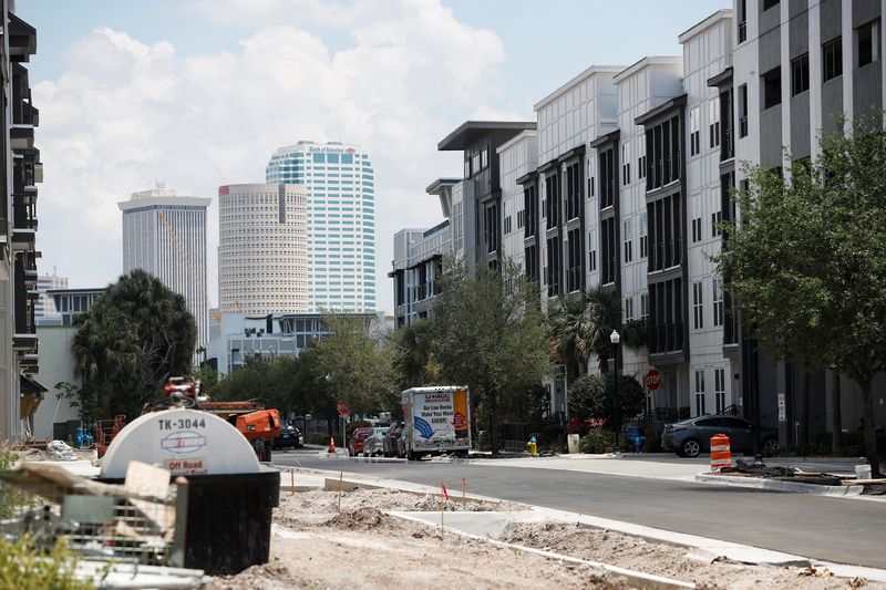 New apartments are seen under construction while building material supplies are in high demand near downtown Tampa, Florida, U.S., May 5, 2021.  REUTERS/Octavio Jones