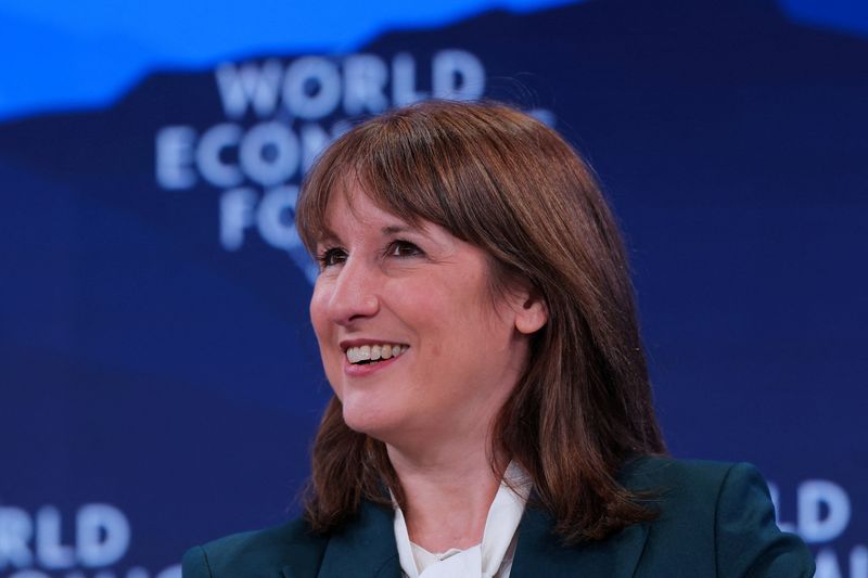 FILE PHOTO: British Chancellor of the Exchequer Rachel Reeves attends a session during the 56th annual World Economic Forum (WEF) meeting in Davos, Switzerland, January 20, 2026. REUTERS/Denis Balibouse/File Photo