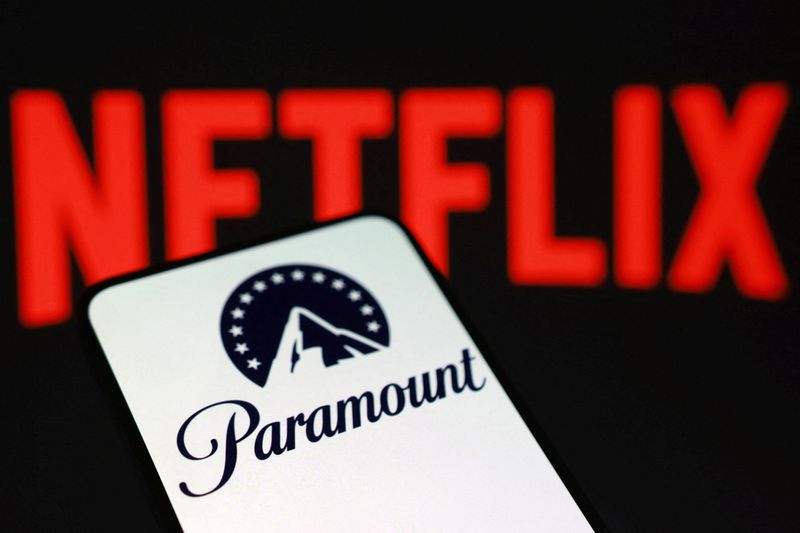 Paramount and Netflix logos are seen in this illustration taken December 8, 2025. REUTERS/Dado Ruvic/Illustration