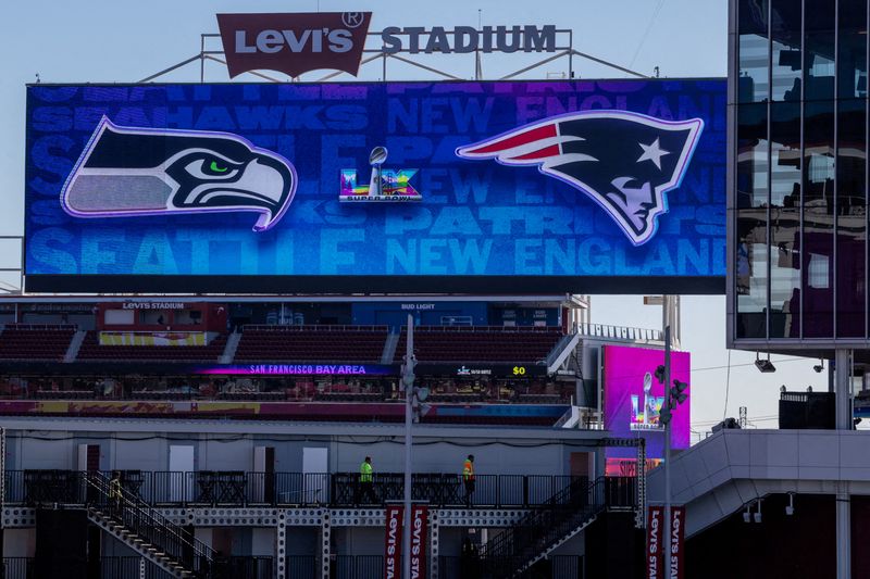 FILE PHOTO: A view of Levi's Stadium ahead of the Super Bowl LX game between the New England Patriots and the Seattle Seahawks in Santa Clara, California, U.S., February 3, 2026. REUTERS/Carlos Barria/File Photo