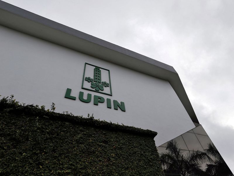FILE PHOTO: The logo of Lupin, India's No. 2 drugmaker, is seen on the facade of its pharmaceutical plant in Verna, in the western state of Goa, India, June 9, 2017. Picture taken June 9, 2017. REUTERS/Danish Siddiqui/File Photo