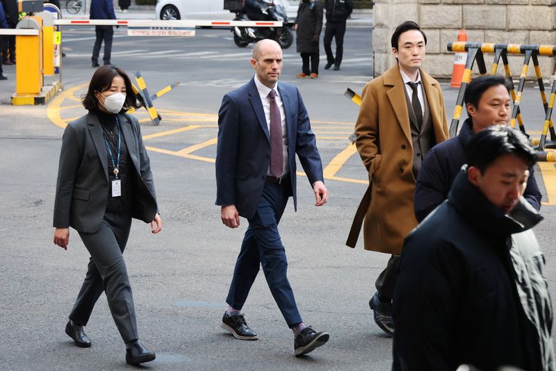 Interim CEO of Coupang's South Korean business Harold Rogers arrives to attend police's questioning over a massive leak of local customer data at Seoul Metropolitan Police Agency in Seoul, South Korea, January 30, 2026.    REUTERS/Kim Hong-Ji