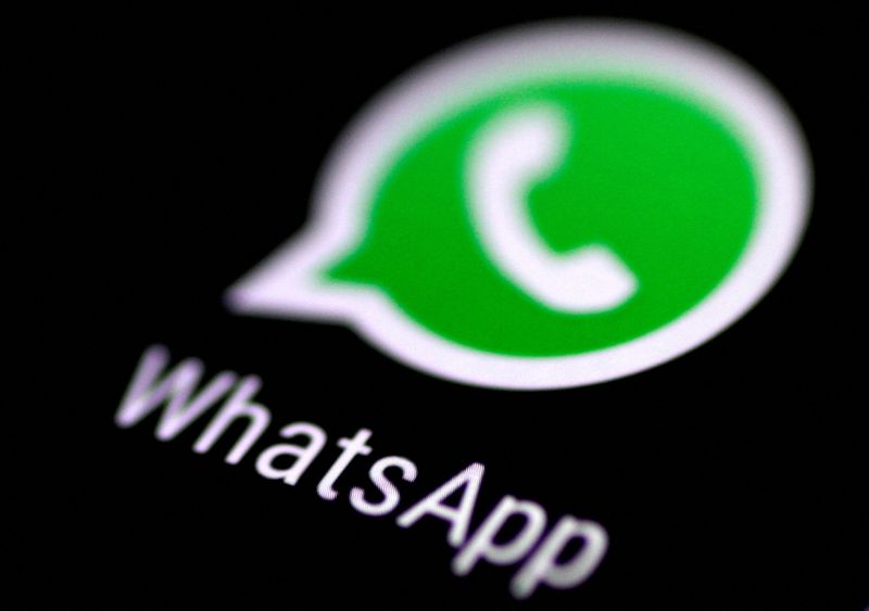 FILE PHOTO: The WhatsApp messaging application is seen on a phone screen August 3, 2017.   REUTERS/Thomas White/File Photo