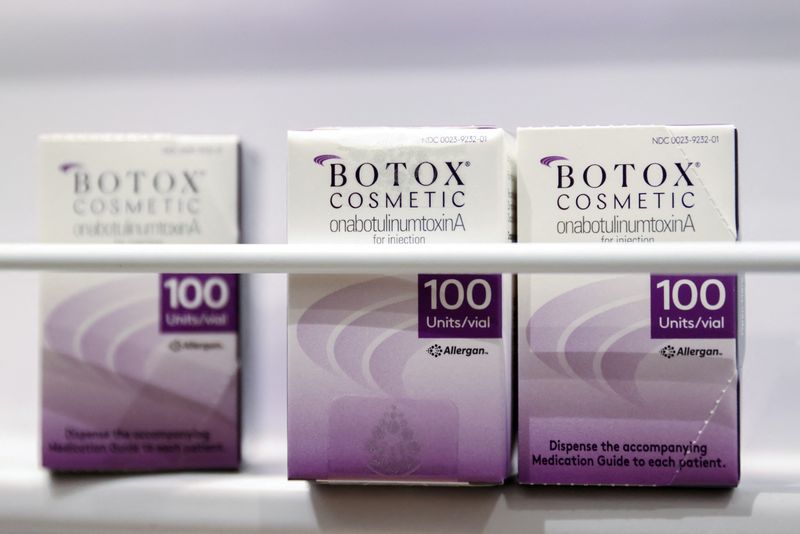 FILE PHOTO: Boxes of Botox, owned by AbbVie, are seen in a clinic in Manhattan, New York, U.S., December 8, 2021. REUTERS/Andrew Kelly/File Photo