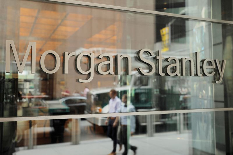 FILE PHOTO: A sign is displayed on the Morgan Stanley building in New York U.S., July 16, 2018. REUTERS/Lucas Jackson/File Photo