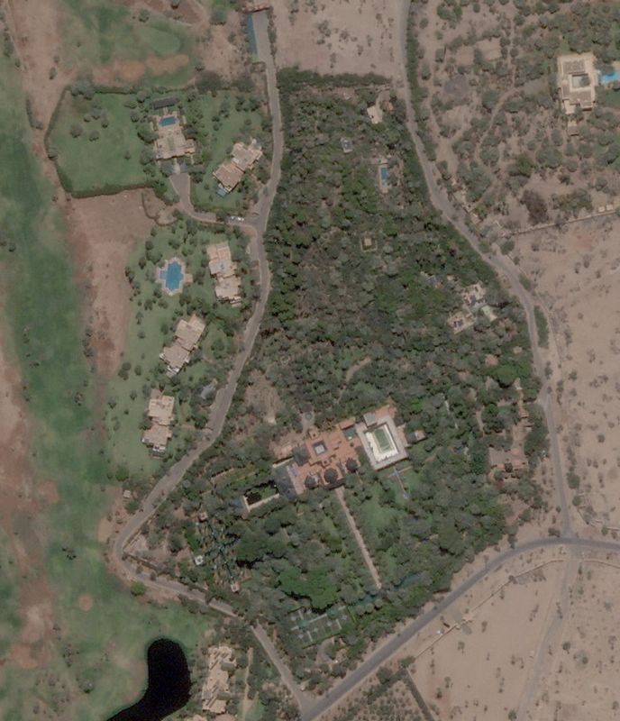 A satellite image of the Palace Bin Ennakhil in Marrakech, Morocco, June 17, 2023. 2026 Planet Labs PBC/Handout via REUTERS