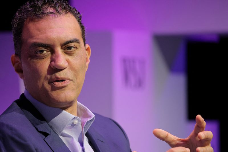 FILE PHOTO: Emil Michael speaks during the Wall Street Journal's Future of Everything Festival in New York City, U.S., May 21, 2024. REUTERS/Andrew Kelly/File Photo