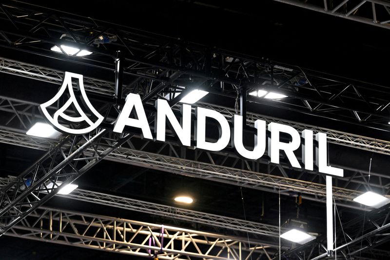 The Anduril signage at the Singapore Airshow at Changi Exhibition Centre in Singapore, February 3, 2026. REUTERS/Caroline Chia