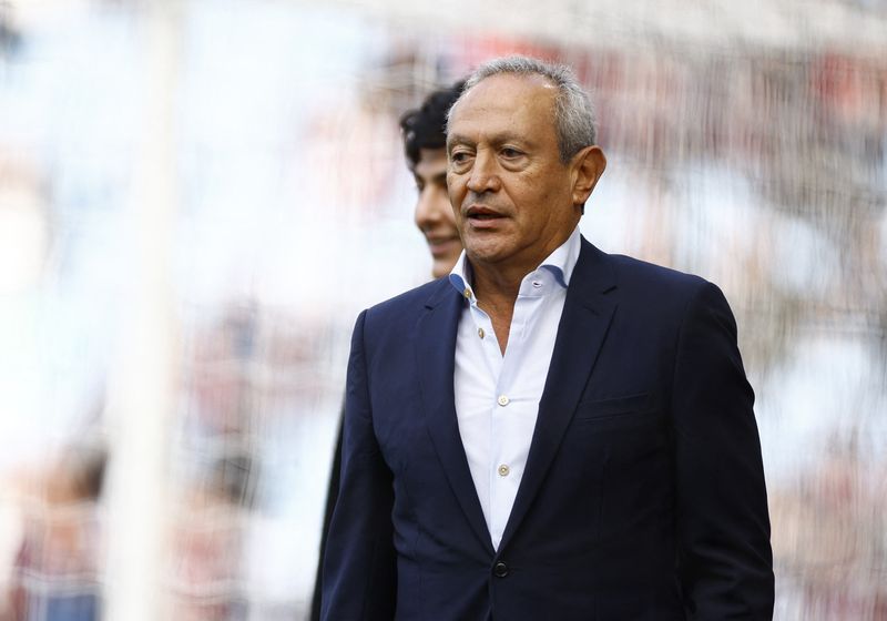 Aston Villa co-owner Nassef Sawiris before a match at Villa Park, Birmingham, Britain - March 18, 2023 Action Images via Reuters/John Sibley/File Photo
