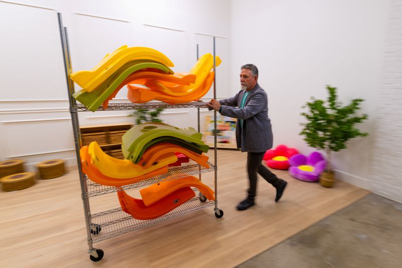 Lee Siegel, CEO of ECR4Kids, walks at one of his company’s facilities in San Diego, California, U.S., March 2, 2026.   REUTERS/Mike Blake