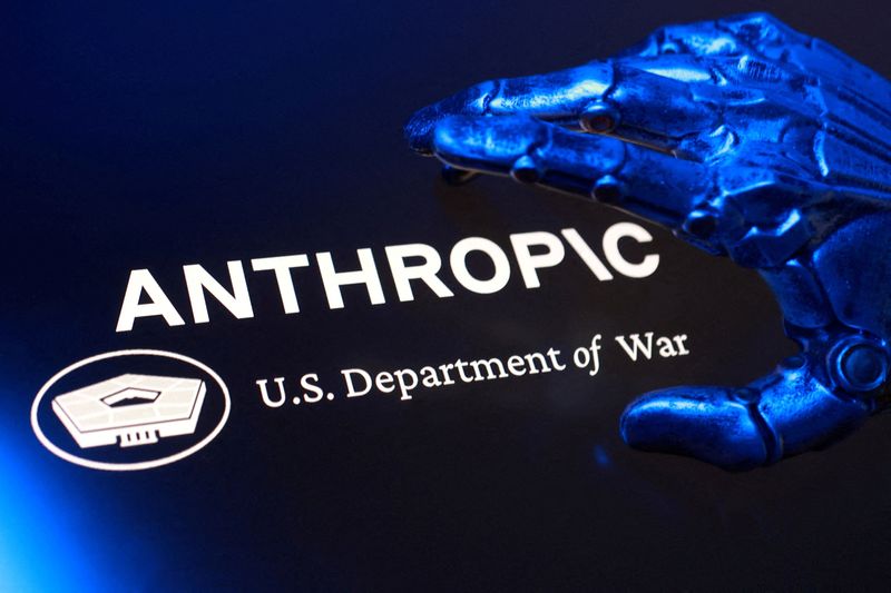 FILE PHOTO: U.S. Department of War and Anthropic logos are seen in this illustration taken March 1, 2026. REUTERS/Dado Ruvic/Illustration/File Photo