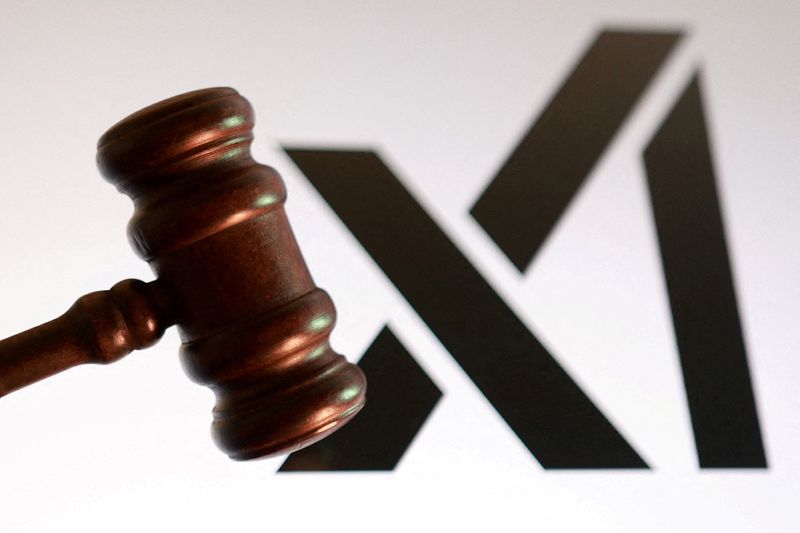 xAI logo and a court gavel appear in this illustration taken August 26, 2025. REUTERS/Dado Ruvic/Illustration
