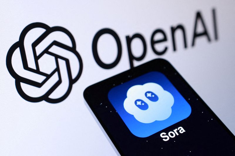 FILE PHOTO: OpenAI and Sora logos are seen in this illustration taken October 21, 2025. REUTERS/Dado Ruvic/Illustration/File Photo