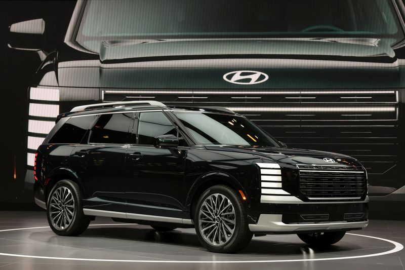 The 2026 Hyundai Palisade SUV is displayed during the New York International Auto Show Press Preview in New York City, U.S., April 16, 2025. REUTERS/Shannon Stapleton