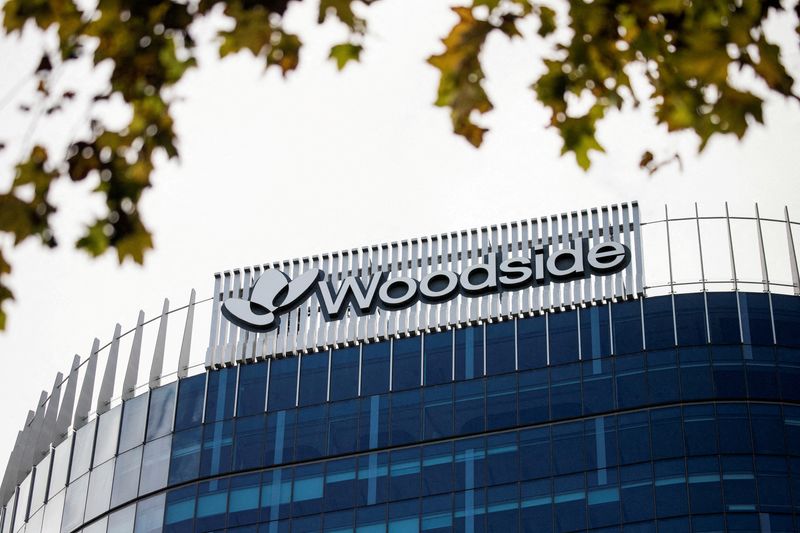 FILE PHOTO: Woodside Energy's headquarters is pictured in Perth, Western Australia, Australia, April 19, 2025. REUTERS/Christine Chen/File Photo/File Photo