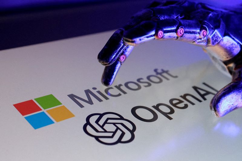 FILE PHOTO: Open AI and Microsoft logos are seen in this illustration taken on September 12, 2025. REUTERS/Dado Ruvic/Illustration/File Photo