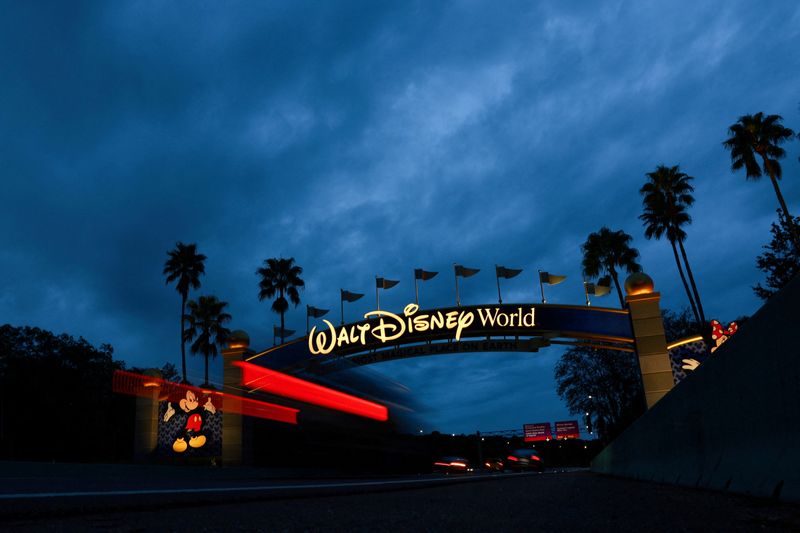 A Walt Disney World entrance sign is seen in Orlando, Florida, U.S. October 8, 2024. REUTERS/Jose Luis Gonzalez