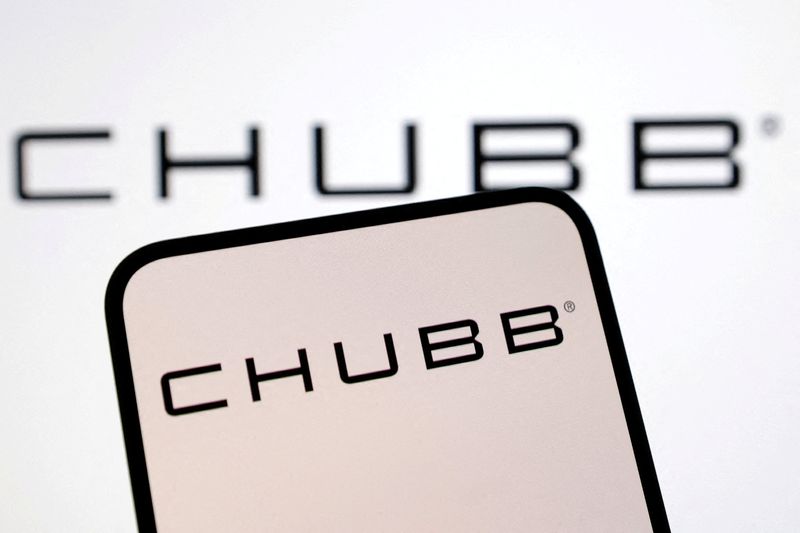 FILE PHOTO: The Chubb logo is seen in this illustration taken on January 31, 2025. REUTERS/Dado Ruvic/Illustration/File Photo