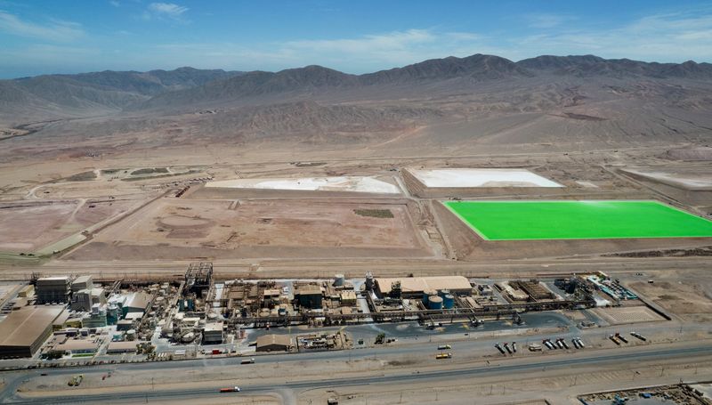 A drone view of the Lithium Conversion plant of U.S. lithium producer Albemarle, in La Negra, Antofagasta, Chile, March 2, 2024. REUTERS/Cristian Rudolffi