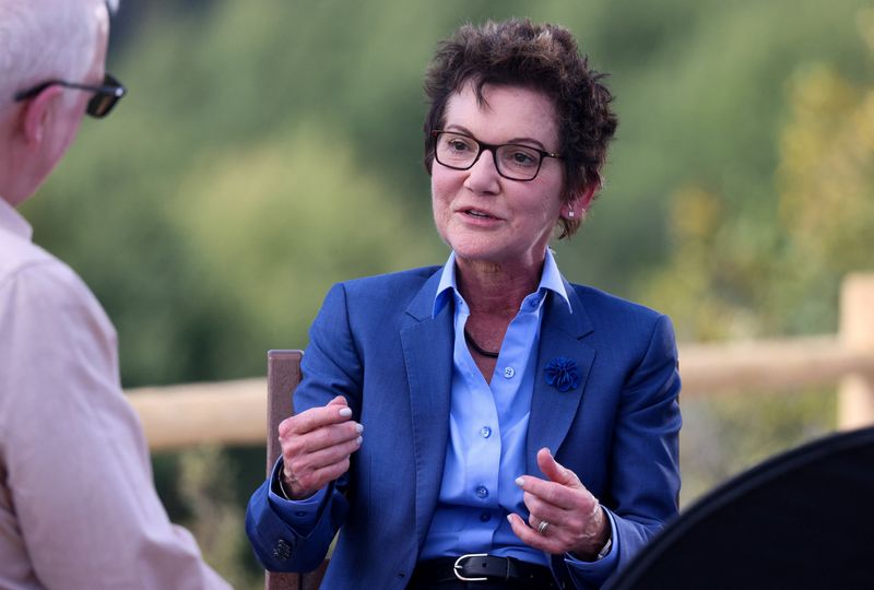 San Francisco Federal Reserve Bank President Mary Daly attends the Federal Reserve Bank of Kansas City's 2025 Jackson Hole economic symposium, "Labor Markets in Transition: Demographics, Productivity, and Macroeconomic Policy" in Jackson Hole, Wyoming, U.S., August 21, 2025. REUTERS/Jim Urquhart